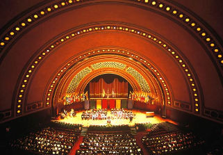 Interior Hill Auditorium as logo